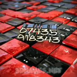 07435 918343 in Red Checkered style - 3D name wallpaper