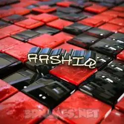 aashiq in Red Checkered style - 3D name wallpaper