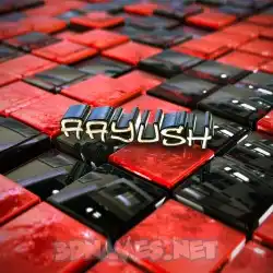 aayush in Red Checkered style - 3D name wallpaper
