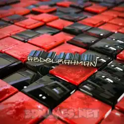 abdelrahman in Red Checkered style - 3D name wallpaper