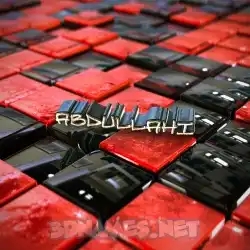 abdullahi in Red Checkered style - 3D name wallpaper