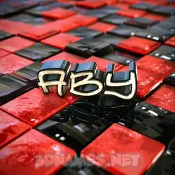 aby in Red Checkered style - 3D name wallpaper