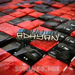 adhyan in Red Checkered style - 3D name wallpaper