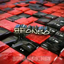 afonso in Red Checkered style - 3D name wallpaper