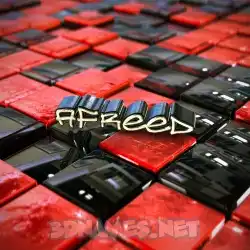 afreed in Red Checkered style - 3D name wallpaper