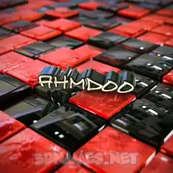 ahmdoo in Red Checkered style - 3D name wallpaper