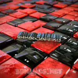 ahmedjeffry in Red Checkered style - 3D name wallpaper