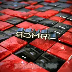 ajmal in Red Checkered style - 3D name wallpaper