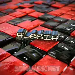 alesia in Red Checkered style - 3D name wallpaper