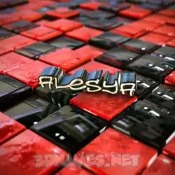 alesya in Red Checkered style - 3D name wallpaper