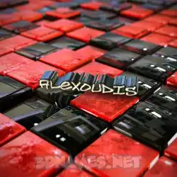 alexoudis in Red Checkered style - 3D name wallpaper