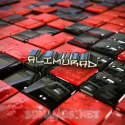 alimurad in Red Checkered style - 3D name wallpaper