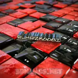almazrooei in Red Checkered style - 3D name wallpaper
