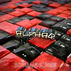 alphaq in Red Checkered style - 3D name wallpaper