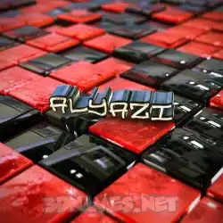 alyazi in Red Checkered style - 3D name wallpaper