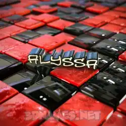 alyssa in Red Checkered style - 3D name wallpaper