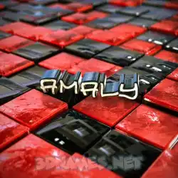 amaly in Red Checkered style - 3D name wallpaper