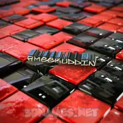 ameeruddin in Red Checkered style - 3D name wallpaper