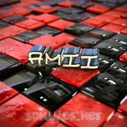 amii in Red Checkered style - 3D name wallpaper
