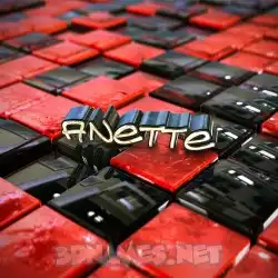 anette in Red Checkered style - 3D name wallpaper