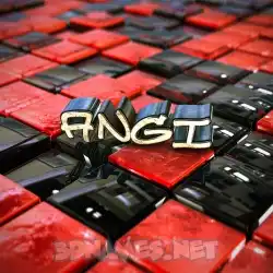 angi in Red Checkered style - 3D name wallpaper