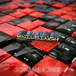 anilsingh in Red Checkered style - 3D name wallpaper