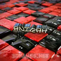aniqah in Red Checkered style - 3D name wallpaper