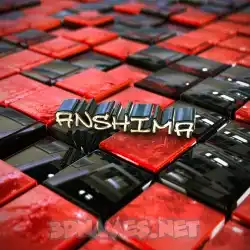 anshima in Red Checkered style - 3D name wallpaper