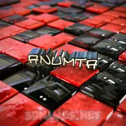 anumta in Red Checkered style - 3D name wallpaper