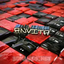 anvita in Red Checkered style - 3D name wallpaper