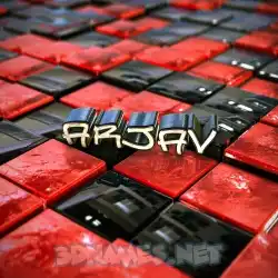 arjav in Red Checkered style - 3D name wallpaper