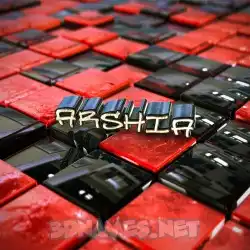 arshia in Red Checkered style - 3D name wallpaper