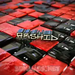 arshid in Red Checkered style - 3D name wallpaper