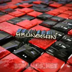arunesan in Red Checkered style - 3D name wallpaper