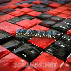 arvindkumar in Red Checkered style - 3D name wallpaper