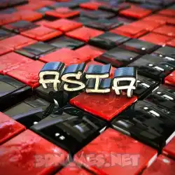 asia in Red Checkered style - 3D name wallpaper