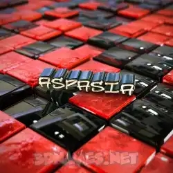 aspasia in Red Checkered style - 3D name wallpaper
