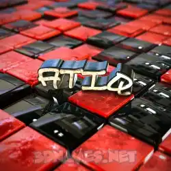 atiq in Red Checkered style - 3D name wallpaper