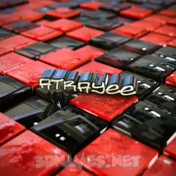atrayee in Red Checkered style - 3D name wallpaper