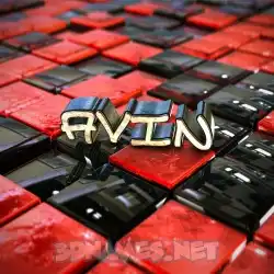 avin in Red Checkered style - 3D name wallpaper