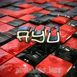 ayu in Red Checkered style - 3D name wallpaper