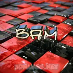 bam in Red Checkered style - 3D name wallpaper