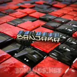 banjara in Red Checkered style - 3D name wallpaper
