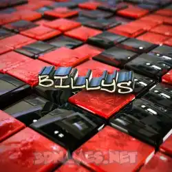 billys in Red Checkered style - 3D name wallpaper