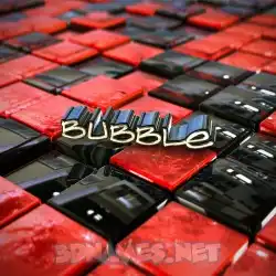 bubble in Red Checkered style - 3D name wallpaper