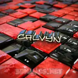 calvyn in Red Checkered style - 3D name wallpaper