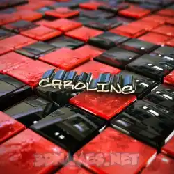 caroline in Red Checkered style - 3D name wallpaper