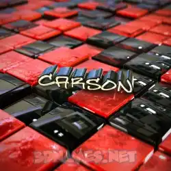 carson in Red Checkered style - 3D name wallpaper