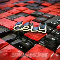 cely in Red Checkered style - 3D name wallpaper