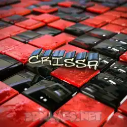crissa in Red Checkered style - 3D name wallpaper